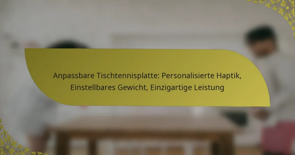Anpassbare Tischtennisplatte: Personalisierte Haptik, Einstellbares Gewicht, Einzigartige Leistung