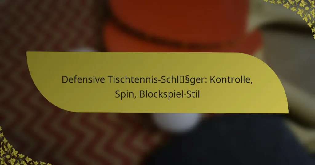 Defensive Tischtennis-Schläger: Kontrolle, Spin, Blockspiel-Stil