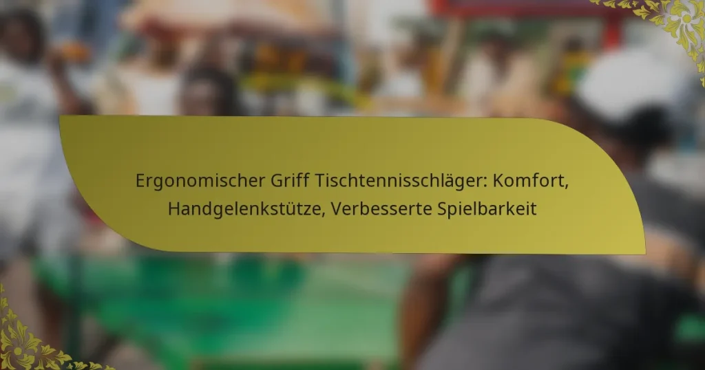 Ergonomischer Griff Tischtennisschläger: Komfort, Handgelenkstütze, Verbesserte Spielbarkeit