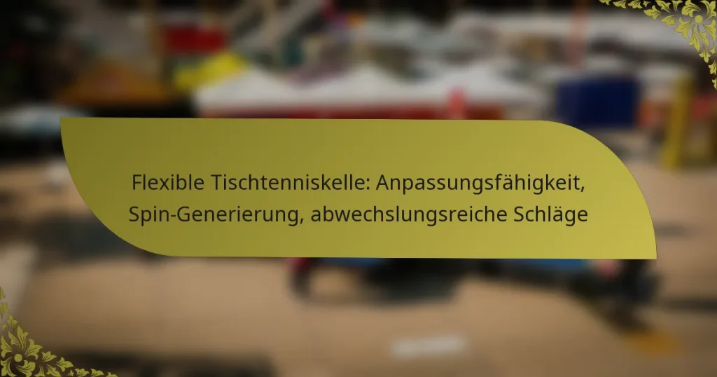 Flexible Tischtenniskelle: Anpassungsfähigkeit, Spin-Generierung, abwechslungsreiche Schläge