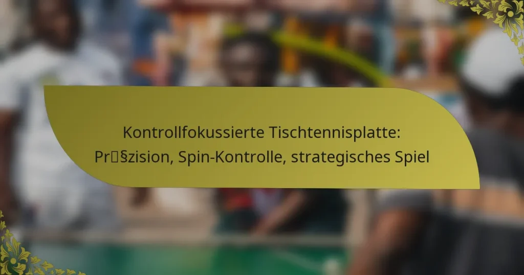 Kontrollfokussierte Tischtennisplatte: Präzision, Spin-Kontrolle, strategisches Spiel