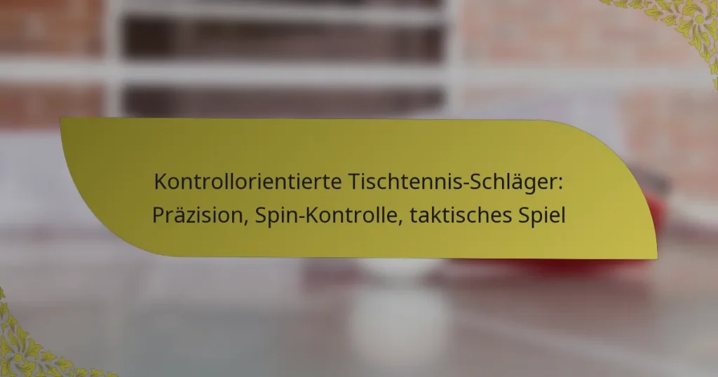 Kontrollorientierte Tischtennis-Schläger: Präzision, Spin-Kontrolle, taktisches Spiel