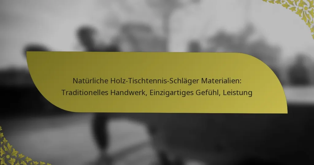 Natürliche Holz-Tischtennis-Schläger Materialien: Traditionelles Handwerk, Einzigartiges Gefühl, Leistung