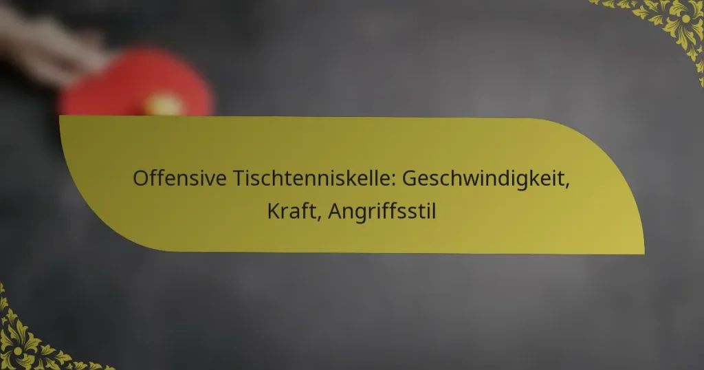 Offensive Tischtenniskelle: Geschwindigkeit, Kraft, Angriffsstil