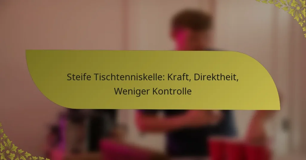 Steife Tischtenniskelle: Kraft, Direktheit, Weniger Kontrolle