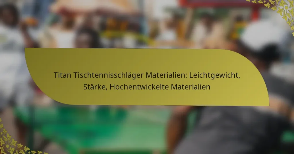Titan Tischtennisschläger Materialien: Leichtgewicht, Stärke, Hochentwickelte Materialien
