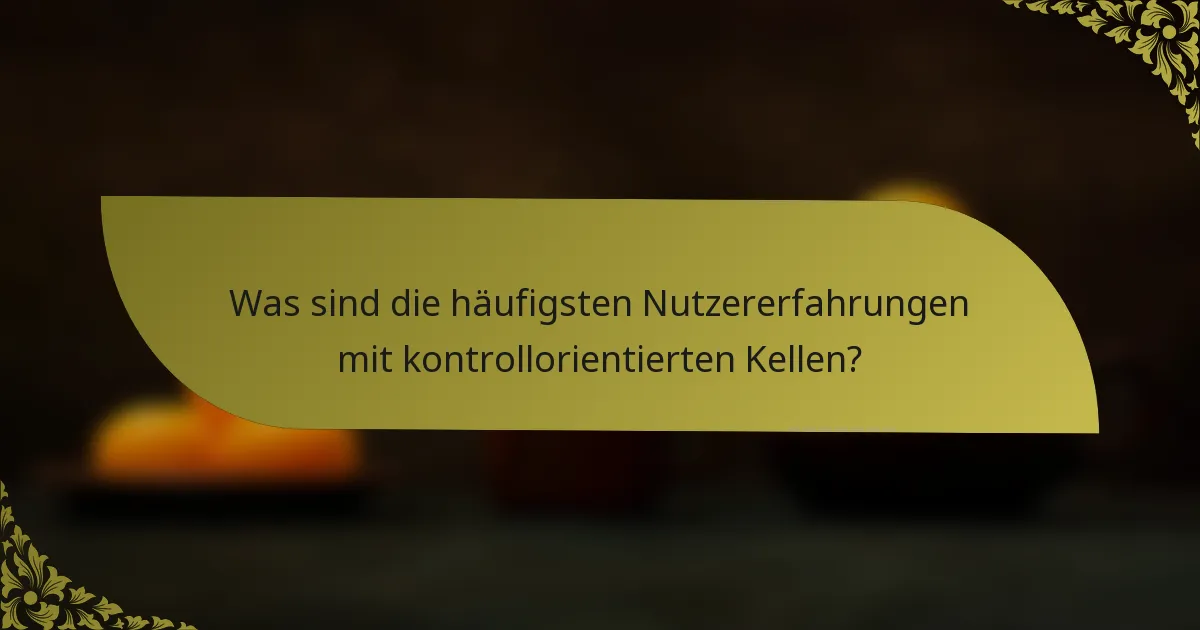 Was sind die häufigsten Nutzererfahrungen mit kontrollorientierten Kellen?