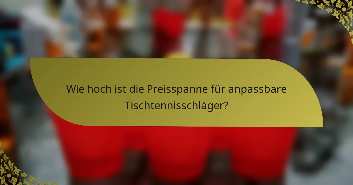 Wie hoch ist die Preisspanne für anpassbare Tischtennisschläger?