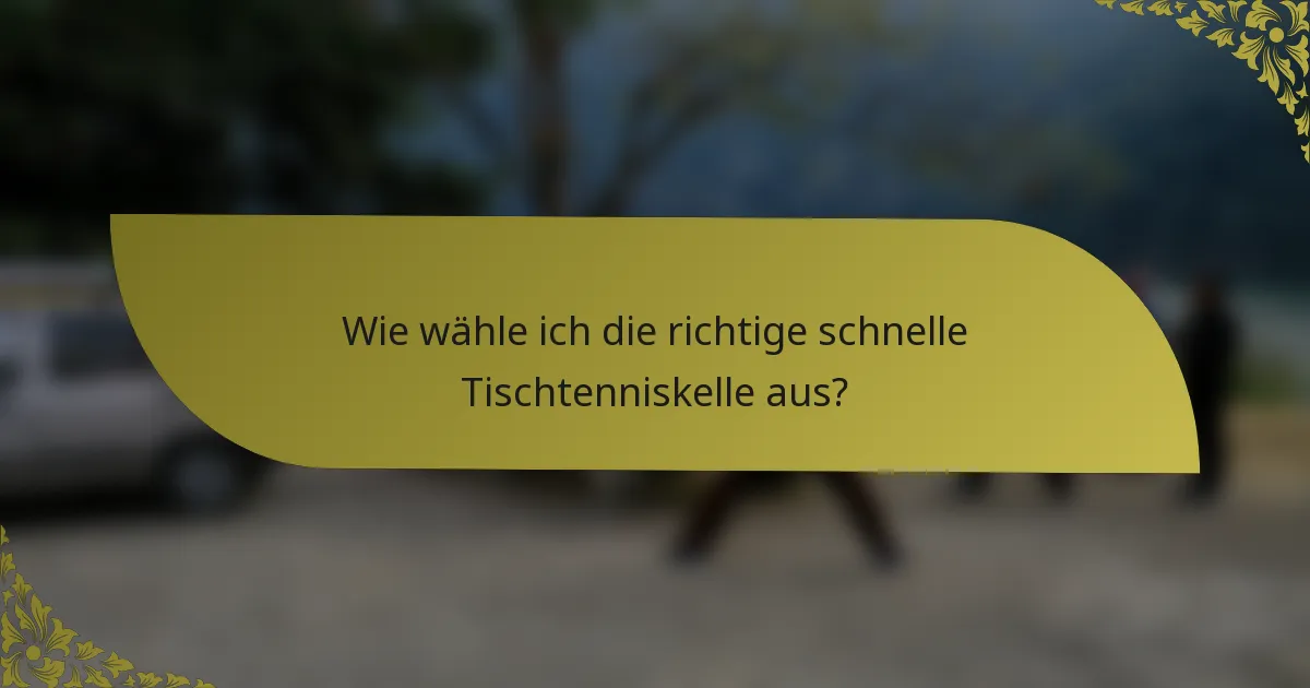 Wie wähle ich die richtige schnelle Tischtenniskelle aus?
